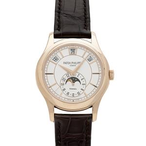 パテック・フィリップ PATEK PHILIPPE コンプリケーション アニュアルカレンダー Tiffany Co.Wネーム 5205R-001 オパーリンシルバー文字盤 中古 腕時計 メンズ