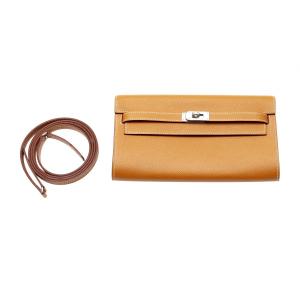 エルメス HERMES ケリーロングトゥーゴー エプソン ゴールド シルバー金具 W刻印 未使用 バッグ レディース