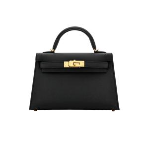 エルメス HERMES ケリー ヴォーエプソン ブラック ゴールド金具 G刻印 未使用 バッグ レディース