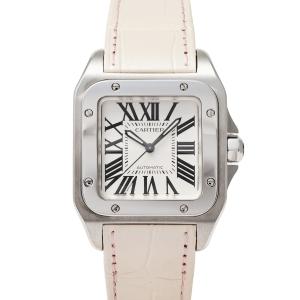 カルティエ Cartier サントス 100 MM W20126X8 シルバー文字盤 新品 腕時計 レディース｜gem-castle-yukizaki