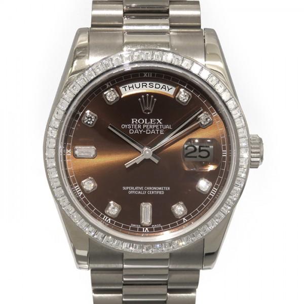 ロレックス ROLEX デイデイト 118399A チョコレートブラウン文字盤 中古 腕時計 メンズ