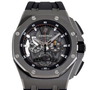 オーデマ・ピゲ AUDEMARS PIGUET ロイヤルオーク オフショア トゥールビヨン クロノグラフ 26407TI.GG.A002CA.01 ブラック/ホワイト文字盤 中古 腕時計 メンズ