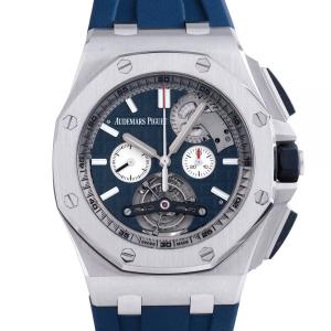 オーデマ・ピゲ AUDEMARS PIGUET ロイヤルオーク オフショア トゥールビヨン クロノグラフ 26540ST.OO.A027CA.01 ブルー/シルバー文字盤 中古 腕時計 メンズ
