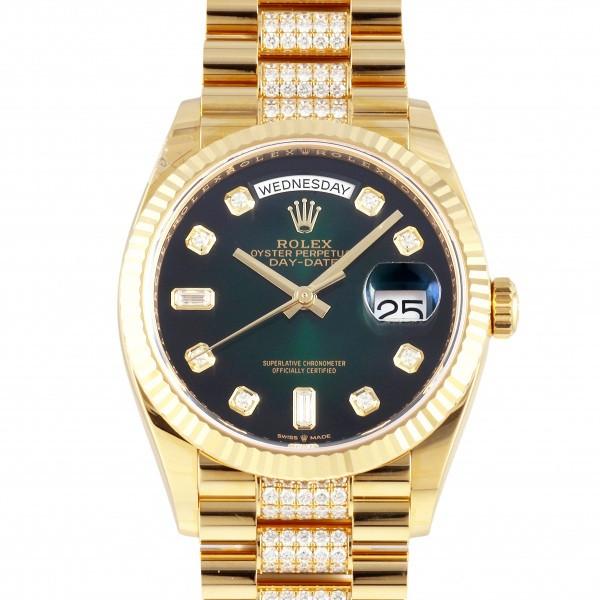 ロレックス ROLEX デイデイト 36 128238A グリーン文字盤 新品 腕時計 メンズ