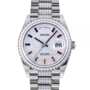 デイデイト ロレックス ROLEX 36 レインボーインデックス ベゼル