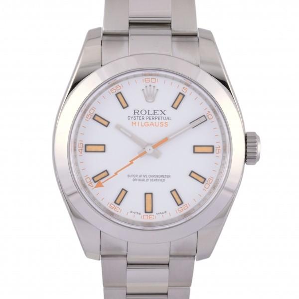 ロレックス ミルガウス 116400 ホワイト文字盤 中古 メンズ ROLEX 腕時計