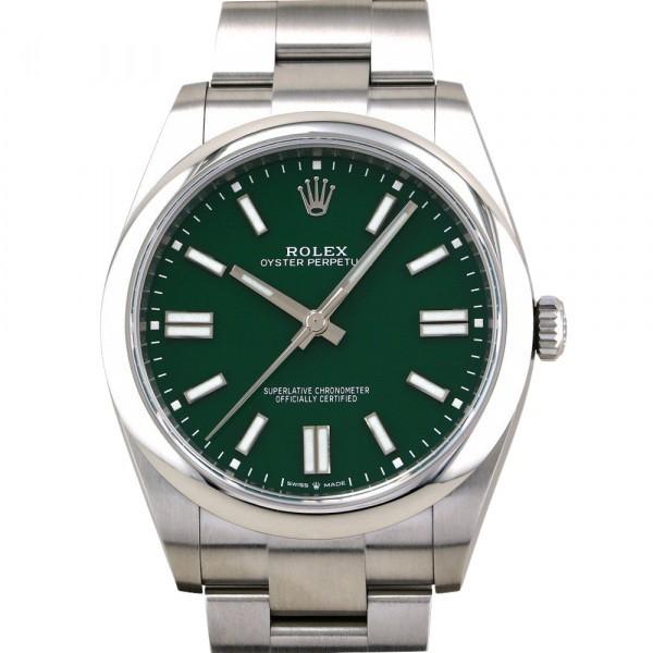 ロレックス ROLEX オイスターパーペチュアル 41 124300 グリーン文字盤 未使用 腕時計...