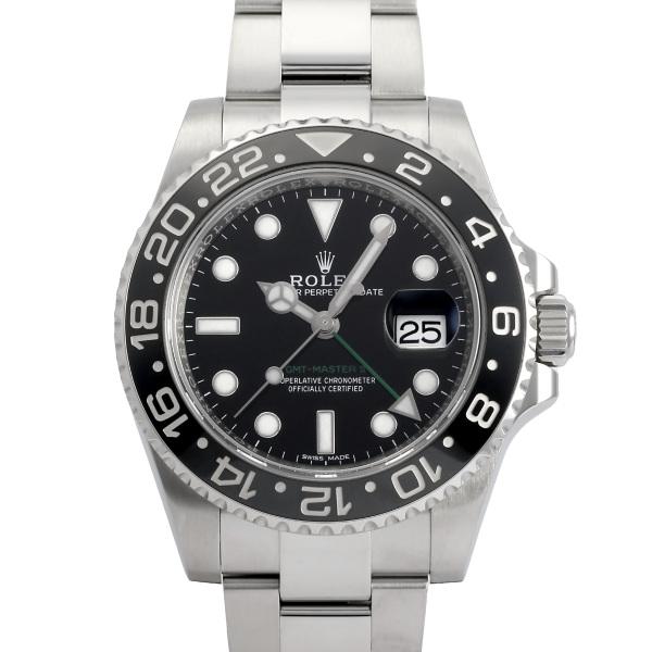ロレックス ROLEX GMTマスターII 116710LN ブラック/ドット文字盤 中古 腕時計 ...