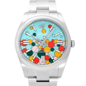 ロレックス ROLEX オイスターパーペチュアル 41 124300 ターコイズブルー/バー文字盤 未使用 腕時計 メンズ｜gem-castle-yukizaki