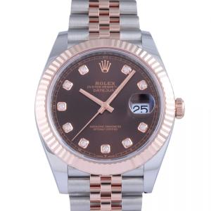 ロレックス ROLEX デイトジャスト 41 126331G チョコレート文字盤 新品 腕時計 メン...