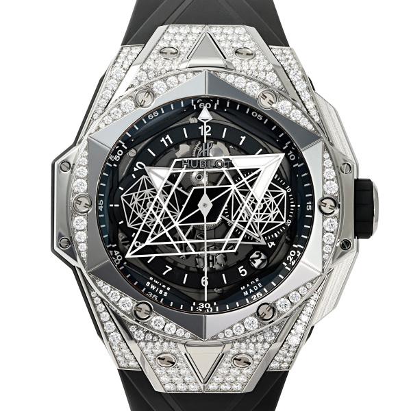 ウブロ HUBLOT ビッグバン ウニコ サンブルーII チタニウム パヴェ 418.NX.1107...