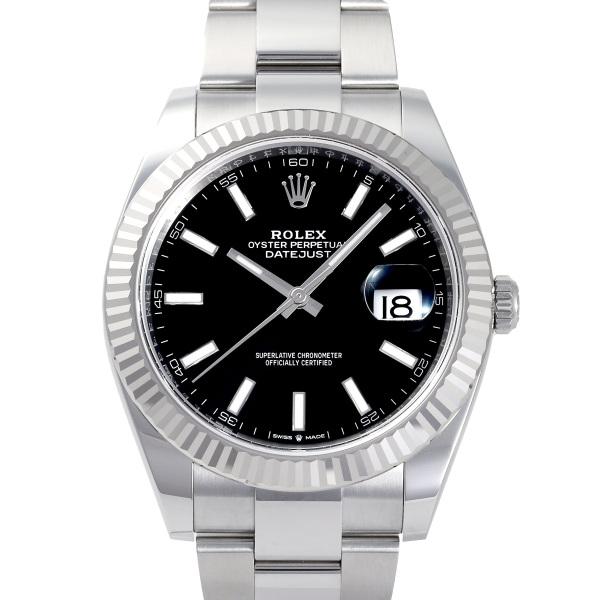 ロレックス デイトジャスト 41 126334 ブライトブラック/バー文字盤 新品 腕時計 メンズ ...