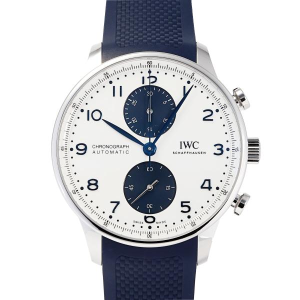 IWC ポルトギーゼ クロノグラフ IW371620 ホワイト/ブルーアラビア文字盤 新品 腕時計 ...