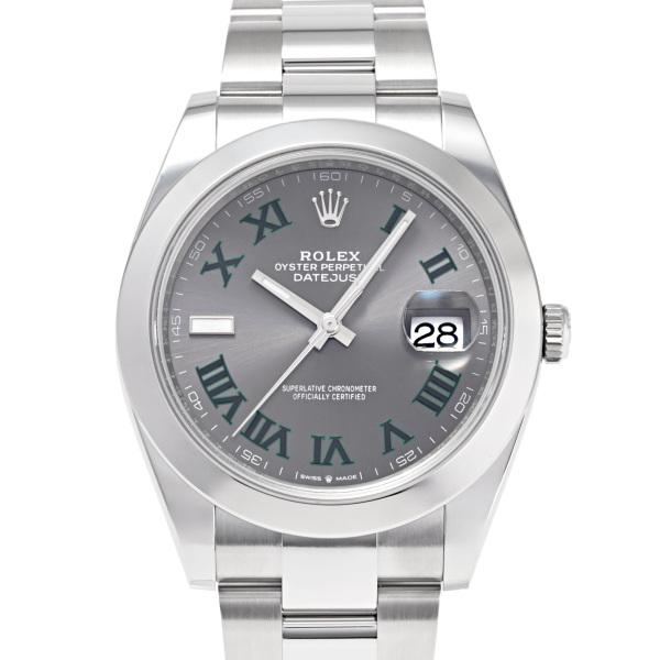 ロレックス デイトジャスト 41 126300 スレート/グリーンローマ文字盤 新品 腕時計 メンズ...