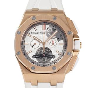 オーデマ・ピゲ AUDEMARS PIGUET ロイヤルオーク オフショア トゥールビヨン クロノグラフ オートマティック 26540OR.OO.A010CA.01 シルバー文字盤 中古 メンズ