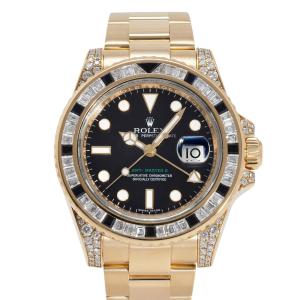 ロレックス ROLEX GMTマスターII 116758SANR ブラック/ドット文字盤 中古 腕時計 メンズ