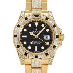 ロレックス ROLEX GMTマスターII 116758SANR ブラック/ドット文字盤 中古 腕時計 メンズ