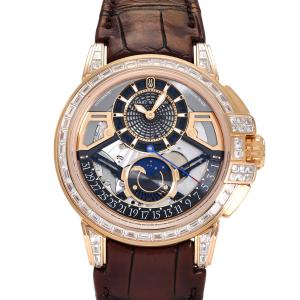 ハリー・ウィンストン HARRY WINSTON オーシャン ムーンフェイズ オートマティック 世界限定20本 OCEAMP42RR002 シルバー/ブラック文字盤 中古 腕時計 メンズ