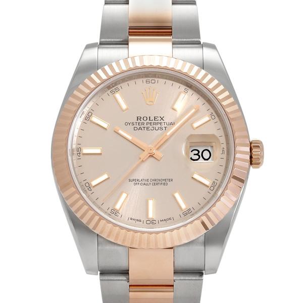 ロレックス ROLEX デイトジャスト 41 126331 サンダスト/バー文字盤 中古 腕時計 メ...