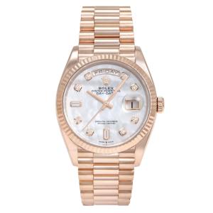 ロレックス ROLEX デイデイト 36 128235NA ホワイト/8PD/2PB文字盤 中古 腕時計 メンズ