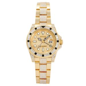 ロレックス ROLEX GMTマスターII 116758SANR ダイヤ/シャンパン文字盤 中古 腕時計 メンズ