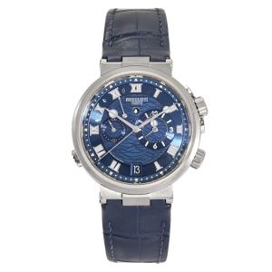 ブレゲ Breguet マリーン アラーム ミュージカル 5547BB/Y2/9ZU ブルー文字盤 中古 腕時計 メンズ