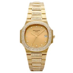 パテック・フィリップ PATEK PHILIPPE ノーチラス ベゼルブレスダイヤ 3900/5J-001 シャンパン文字盤 中古 腕時計 男女兼用