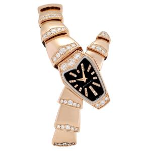 ブルガリ BVLGARI セルペンティ 102344 SPP26BGD1GD1 ブラック文字盤 中古 腕時計 レディース