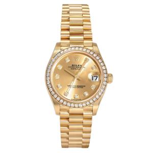 ロレックス ROLEX デイトジャスト 31 278288RBR シャンパン/10PD文字盤 中古 腕時計 メンズ