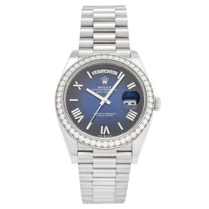 ロレックス ROLEX デイデイト 40 228349RBR ブルーオンブレ/ローマ文字盤 中古 腕時計 メンズ