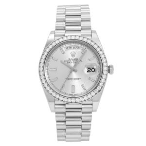 ロレックス ROLEX デイデイト 40 228349RBR シルバー/10PB文字盤 中古 腕時計 メンズ