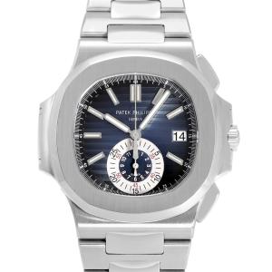 パテック・フィリップ PATEK PHILIPPE ノーチラス クロノグラフ 5980/1A-001 ブラック・ブルー文字盤 中古 腕時計 メンズ