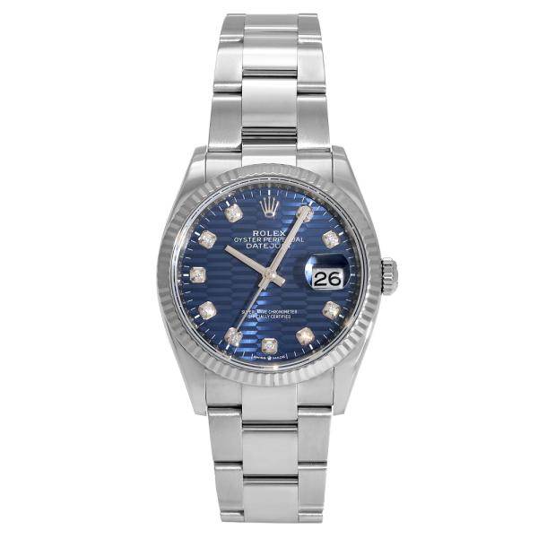 ロレックス ROLEX デイトジャスト 36 フルーテッドモチーフ 126234G ブライトブルー/...