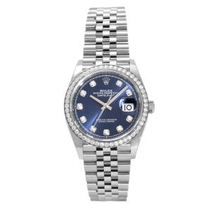 ロレックス ROLEX デイトジャスト 36 126284RBR ブライトブルー/10PD文字盤 新品 腕時計 メンズ