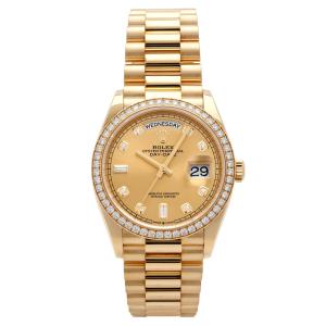 ロレックス ROLEX デイデイト 36 128348RBR シャンパン/8PD/2PB文字盤 中古 腕時計 メンズ