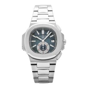 パテック・フィリップ PATEK PHILIPPE ノーチラス クロノグラフ 5980/1A-001 ブラック・ブルー文字盤 中古 腕時計 メンズ