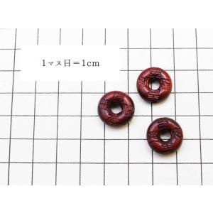 一粒売り ウッド ビーズ 古銭 風 紫檀 約1...の詳細画像2