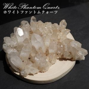ホワイトファントムクォーツ クラスター 【特大】 ブラジル産 一点もの 台付き White phantom Quartz 原石 水晶 クォーツ 透明度 浄化 天然石 パワーストーン