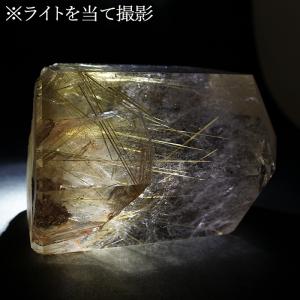 ルチルクォーツ 原石 ポリッシュ 345g ブ...の詳細画像5