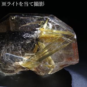 ルチルクォーツ 原石 ポリッシュ 362g ブ...の詳細画像4