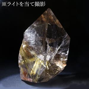 ルチルクォーツ 原石 ポリッシュ 362g ブ...の詳細画像5
