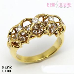 値下げ交渉可】K18YG ダイヤモンド リング 指輪 パヴェ D0.88 4.4g 11  