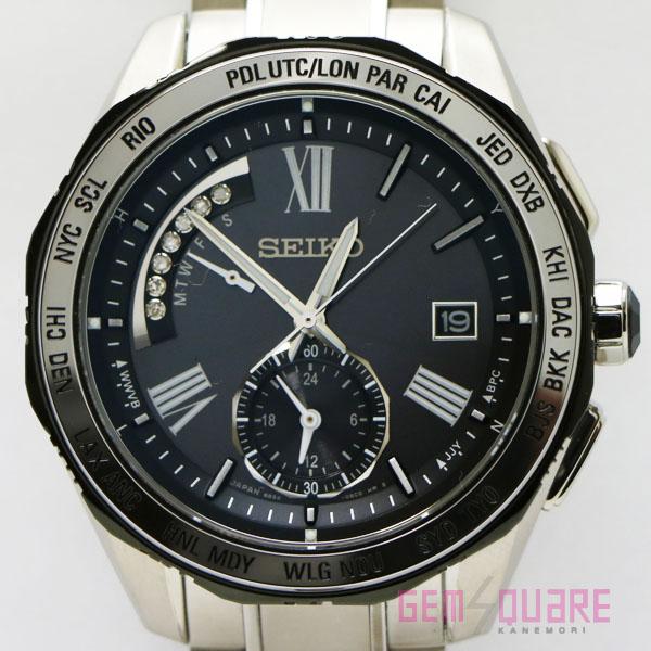 【値下げ交渉可】SEIKO セイコー ブライツ ワールドタイム ソーラー 電波 ブラック セラミック...