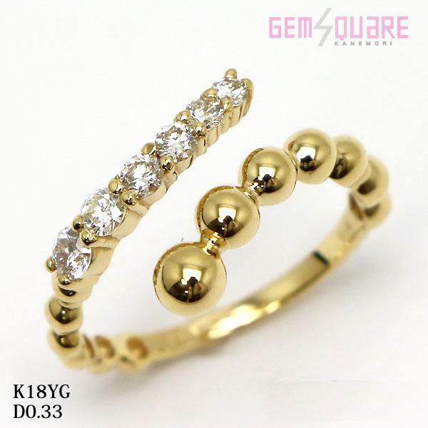 【値下げ交渉可】K18 ダイヤモンド リング 指輪 D0.33 2.5g 11号 スパイラルモチーフ...