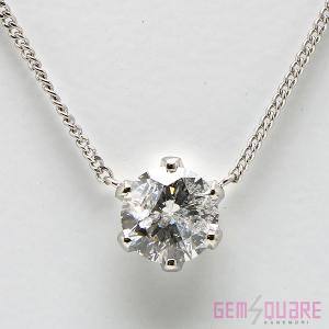 値下げ交渉可】PT ダイヤ 一粒 ネックレス 45cm D0.507 Iクラス 2.3g  