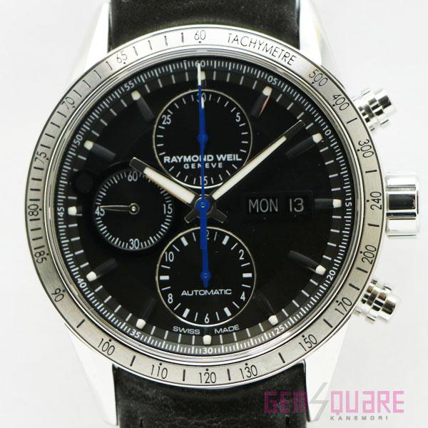 【値下げ交渉可】レイモンドウェイル フリーランサー クロノ オートマ メンズ 黒 腕時計 裏スケ 未...