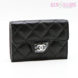 CHANEL 財布　ミディアム　キャビアスキン　ブラック Amazon | [CHANEL] [シャネル] 三つ折り財布 キャビアスキン