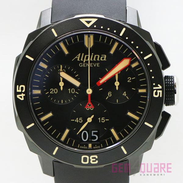 【値下げ交渉可】Alpina アルピナ シーストロング クォーツ 腕時計 黒 デイト 未使用品 AL...