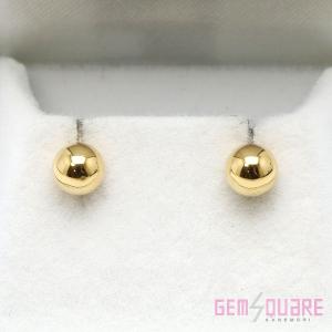 値下げ交渉可】K18 デザインイヤリング 丸玉 ゴールド スクリュー式  