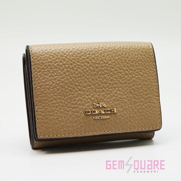 【値下げ交渉可】 COACH コーチ オリガミスモールトライフォールドウォレット 財布 トープ レザ...